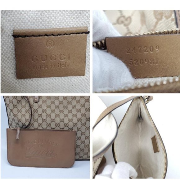 100% Auth Gucci Large Canvas Tote with Pouch Bag - Picture 15 of 15